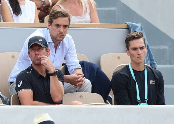 ANGELIQUE KERBER Team L R Trainer Wim Fissette Manager Aljoscha Throne and Physiotherapist Timo Schall were sitting in the stands Copyright: xJuergenxHasenkopfx
