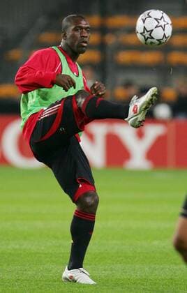 20061016, BRUSSELS, BELGIUM : AC Milan player Clarence Seedorf pictured during a training session in the Constant Vandenstock stadium, Monday 16 October 2006 prior to the Champions League game of tomorow, Anderlecht vs AC Milan. ERIC LALMAND-AFP EricxLALMAND  x5265302x
