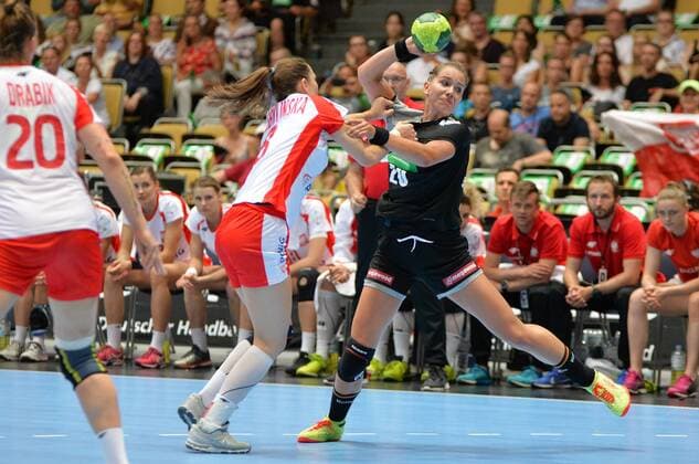 06 06 2018 xemx Handball Women Test Match Germany Poland emspor v li Monika Kobylinska Poland 8 and Emily Boelk Germany 20 Muenchen