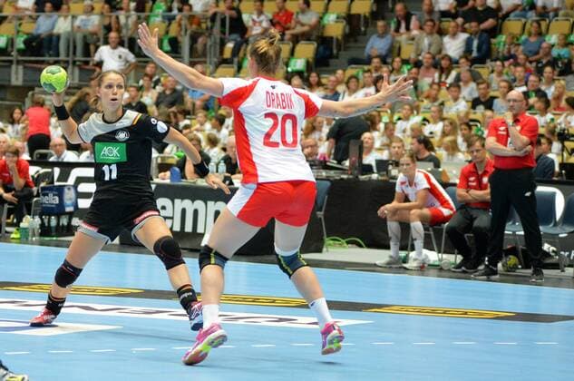 06 06 2018 xemx Handball Women Test Match Germany Poland emspor v li Xenia Smits Germany 11 and Johanna Drabik Poland 20 Muenchen
