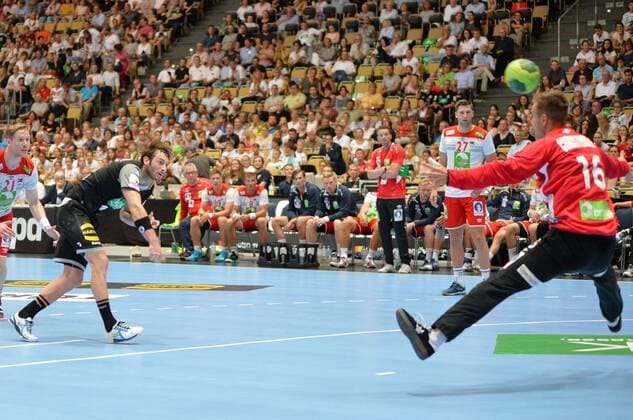 06 06 2018 xemx Handball Test match Germany Norway emspor v li Uwe Gensheimer Germany 3 and Espen Christensen Norway 16 Muenchen