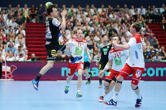 Patrick Groetzki GER during the Laender match of the Handball men between Germany and Norway on 06 06 18 in the Olympiahalle Muenchen Test match handball men Germany Norway Muenchen Copyright: xEIBNER MarcelxEngelbrechtx EP_MET