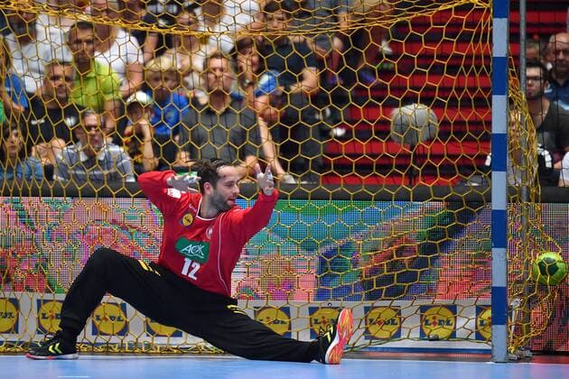 Silvio HEINEVETTER Goalkeeper GER Action Single action Single-shot Cut out Full body whole figure Handball Laenspiel der Maenner Germany GER Norway NOR at 06 06 2018 Olympiahalle in Muenchen