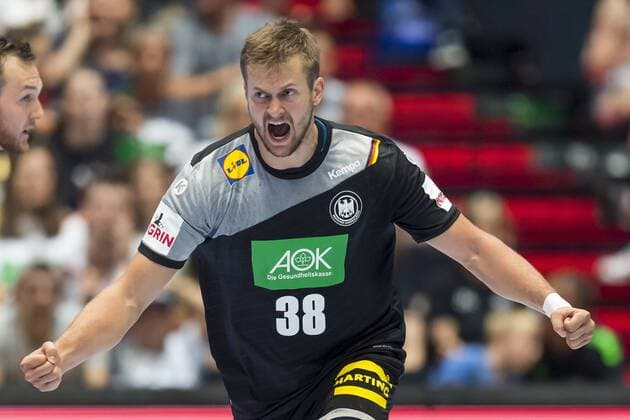 GER Handball Laenderpiel Men Germany vs Norway 06 06 2018 Olympiahalle Muenchen GER Handball Laenderpiel Men Germany vs Norway pictured Fabian Boehm Germany 38 cheering nordphotox xStraubmeier nph00004