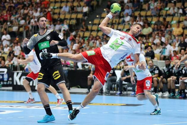 Bjarte Myrhol NOR during the Laender match of the Handball men between Germany and Norway on 06 06 18 in the Olympiahalle Muenchen Test match handball men Germany Norway Muenchen Copyright: xEIBNER MarcelxEngelbrechtx EP_MET