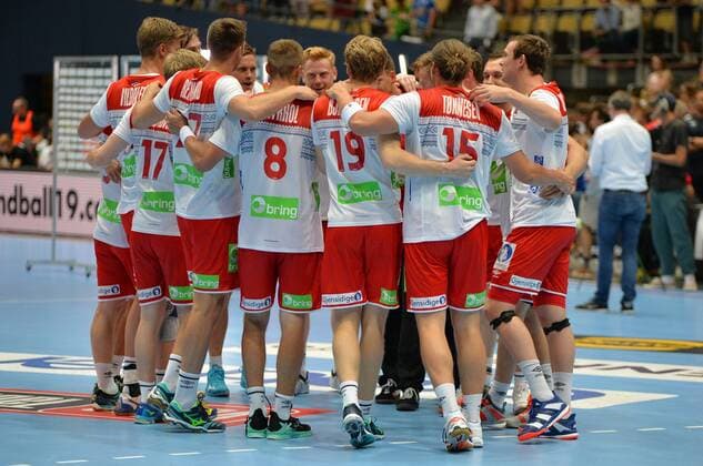 06 06 2018 xemx Handball Test match Germany Norway emspor Team Norway after the victory Muenchen
