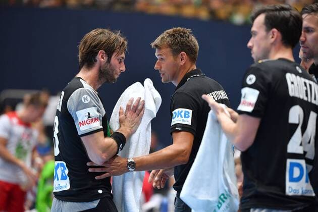 Christian PROKOP National coach GER with Uwe GENSHEIMER GER Handball Laenderpiel der Maenner Germany GER Norway NOR 25 30 am 06 06 2018 Olympiahalle in Muenchen