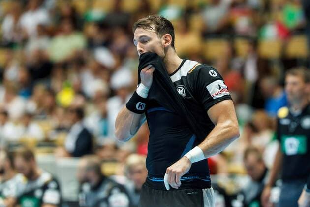 Muenchen Germany 06 06 2018 Handball Laenspiel der Maenner Germany Norway Kai Haefner GER is watching DeFodi507