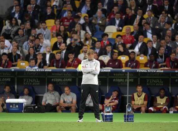 26 05 2018 Football UEFA Champions League Final 2018 Real Madrid FC Liverpool at the Olympic Stadium Kiev Ukraine Coach Jürgen Klopp FC Liverpool dissatisfied