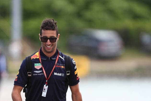7th June 2018, Circuit Gilles-Villeneuve, Montreal, Canada; Canadian Formula One Grand Prix, driver arrivals and press conference PK Pressekonferenz Aston Martin Red Bull Racing TAG Heuer, Daniel Ricciardo  ActionPlus12033584 Octane