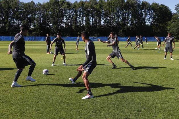 June 7, 2018 - EUM20180607DEP04.JPG.COPENHAGUE, Dinamarca. SoccerFutbol-Seleccion Mexicana.- Integrantes de la Seleccion Mexicana durante sesion de entrenamiento, este 7 de junio de 2018, de cara al partido contra Dinamarca este sabado. Foto: Agencia EL UNIVERSALLuis CortesEELG Latin News: June 7, 2018  - ZUMAu78_ 20180607_zaf_u78_522 Copyright: xElxUniversalx