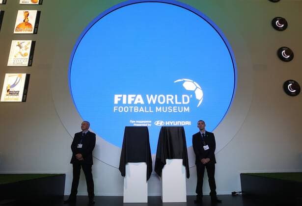 MOSCOW, RUSSIA â€“ JINE 8, 2018: The FIFA World Football Museum hosts an exhibition, The History Makers, presented by FIFA Partner Hyundai at the Hyundai Motorstudio Moscow at Novy Arbat (New Arbat) Street ahead of the forthcoming FIFA World Cup WM Weltmeisterschaft Fussball Russia 2018. Vladimir Gerdo TASS  TS083288