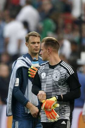 Soccer International Preparatory match Germany GER Saudi Arabia SA 2 1 at Bay Arena in Leverkusen on 08 June 2018 Goalkeeper Manuel NEUER GER li and Marc Andre ter STEGEN GER re