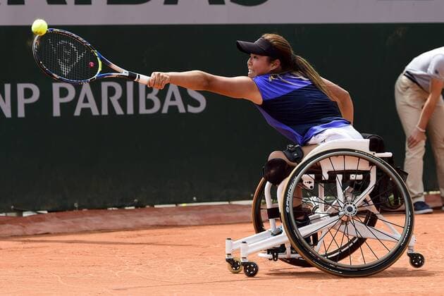 Yui Kamiji (jpn) TENNIS : Internationaux de France de Roland Garros 2018 - Finale Femmes Fauteuil - Paris - 09 06 2018 JBAutissier Panoramic 