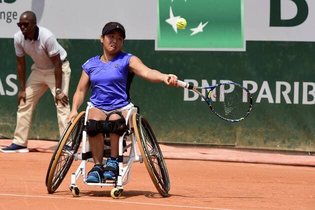 Yui Kamiji (jpn) TENNIS : Internationaux de France de Roland Garros 2018 - Finale Femmes Fauteuil - Paris - 09 06 2018 JBAutissier Panoramic 