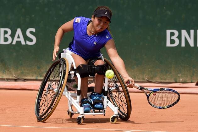 Yui Kamiji (jpn) TENNIS : Internationaux de France de Roland Garros 2018 - Finale Femmes Fauteuil - Paris - 09 06 2018 JBAutissier Panoramic 