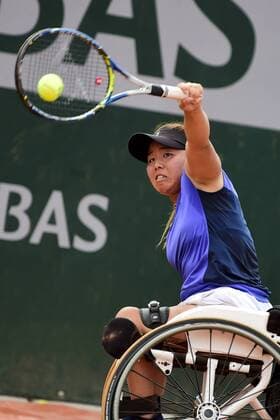 Yui Kamiji (jpn) TENNIS : Internationaux de France de Roland Garros 2018 - Finale Femmes Fauteuil - Paris - 09 06 2018 JBAutissier Panoramic 