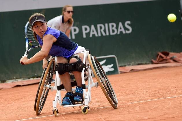 Yui Kamiji (jpn) TENNIS : Internationaux de France de Roland Garros 2018 - Finale Femmes Fauteuil - Paris - 09 06 2018 JBAutissier Panoramic 