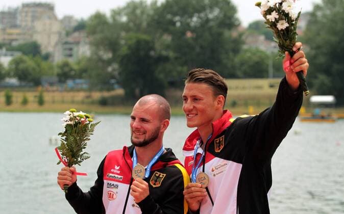 Themen der Woche - SPORT KW23 09.06.2018 Belgrade(Serbia) ECA Canoe Kayak sprint European Championship EM Europameisterschaft C2 men 1000m final Yul Oeltze(R),Peter Kretschmer(L) Germany gold medal : 