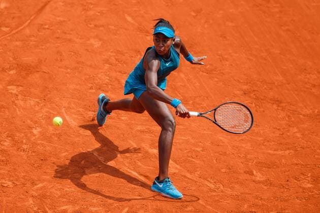 PARIS, FRANCE - JUNE 09: CORI GAUFF (USA) during day fourteen match of the 2018 French Open 2018 on June 9, 2018, at Stade Roland-Garros in Paris, France. (Photo by Chaz Niell Icon Sportswire) TENNIS: JUN 09 French Open Icon180609056 EDITORIAL USE ONLY