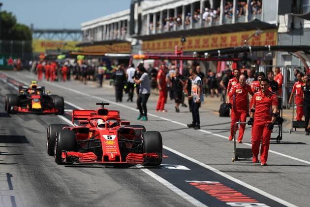 9th June 2018, Circuit Gilles-Villeneuve, Montreal, Canada; Canadian Formula One Grand Prix, qualification; Scuderia Ferrari, Sebastian Vettel takes pole  ActionPlus12035019 Octane