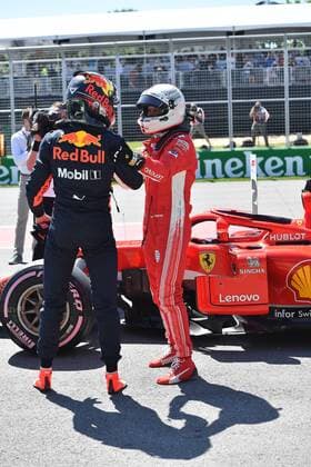 Max Verstappen Red Bull Racing Sebastian Vettel Scuderia Ferrari formula 1 GP Canada in Montreal 09 06 2018 Photo mspb Jerry Andre Max Verstappen Sebastian Vettel formula 1 GP Canada 2018