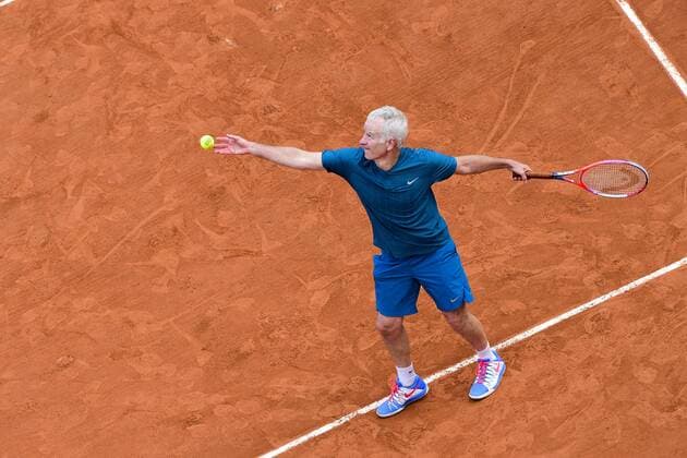 John McEnroe (usa) TENNIS : Internationaux de France de Roland Garros 2018 - Finale trophee des legendes messieurs - Paris - 10 06 2018 JBAutissier Panoramic 