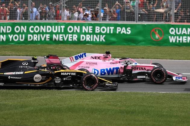 10th June 2018, Circuit Gilles-Villeneuve, Montreal, Canada; Canadian Formula One Grand Prix, race day; Sahara Force India; Sergio Perez  ActionPlus12035540 Octane