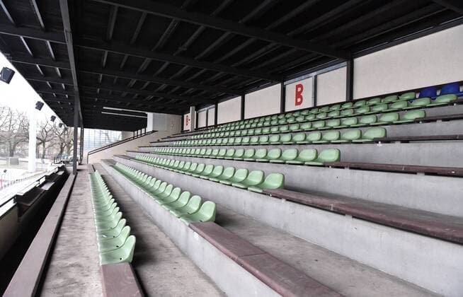 Soccer Men Season 2017 2018 NOFV Oberliga Nord Tennis Borussia Tribune at Mommsenstadion 11 12 2017 2017 Copyright: xMatthiasxKochx