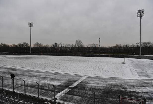 Soccer Men Season 2017 2018 NOFV Oberliga Nord Tennis Borussia Field and floodlight in the Mommsenstadion in the Mommsenstadion behind the radio tower 11 12 2017 2017 Copyright: xMatthiasxKochx