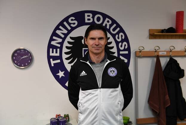 Soccer Mens Season 2017 2018 NOFV Oberliga Nord Tennis Borussia Coach Thomas Brdaric TeBe Tennis Borussia in the coach room at Mommsenstadion TeBe Tennis Borussia 11 12 2017 2017 Copyright: xMatthiasxKochx