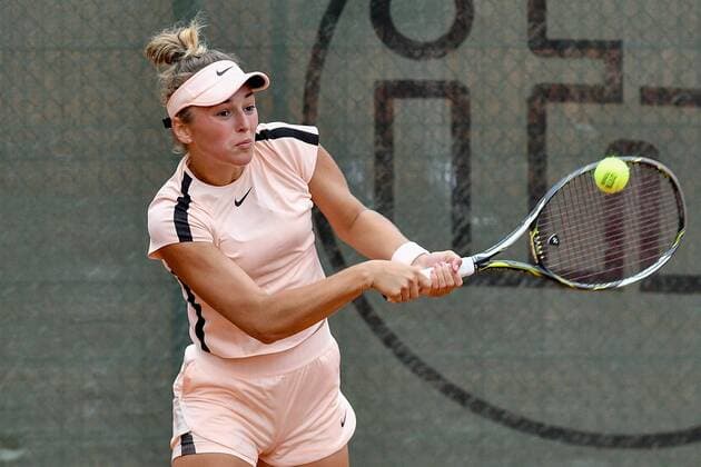 ITF Womens Circuit 6 ITF Bredeney Ladies Open 2018 from 11 16 June at picture 11 06 2018 Club Tennis Club Bredeney e V Essen ITF Womens Circuit 6 ITF Bredeney Ladies Open 2018 from 11 16 June in picture Anastasia Detiuc CZE at the backhand stroke nph Mauelshagen nph00321