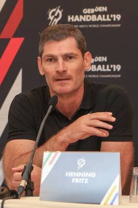 Germany Hamburg Handball DHB Lindner Park Hotel PK Hamburg presents its ambassadors for the Handball World Cup 2019 Henning Fritz