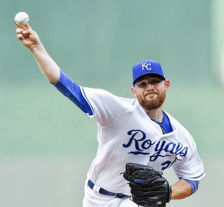 June 12, 2018 - Kansas City, MO, USA - Kansas City Royals starting pitcher Ian Kennedy throws against the Cincinnati Reds on Tuesday, June 12, 2018, at Kauffman Stadium in Kansas City, Mo. Cincinnati at Kansas City - ZUMAm67_ 20180612_zaf_m67_039 Copyright: xJohnxSleezerx