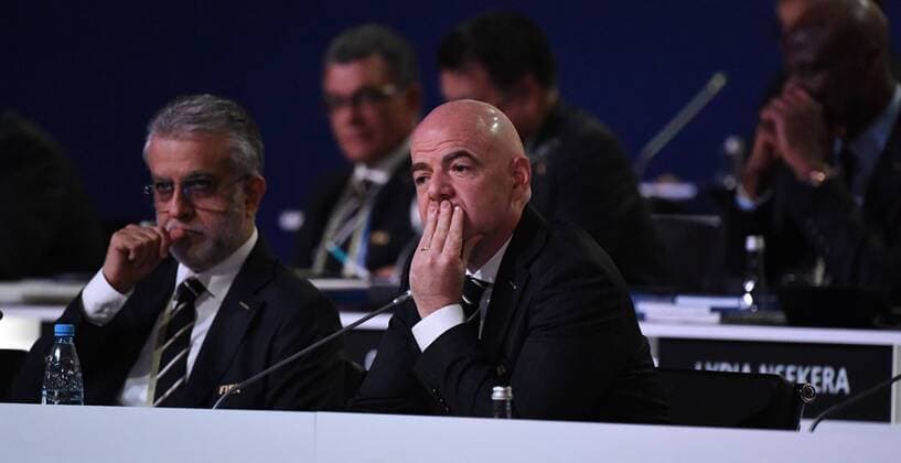 Football Mens Season 2017 18 One day before the start of the World Cup in Russia 68 FIFA Congress in Moscow Expocenter FIFA President Gianni Infantino 13 06 2018 Copyright: xMatthiasxKochx