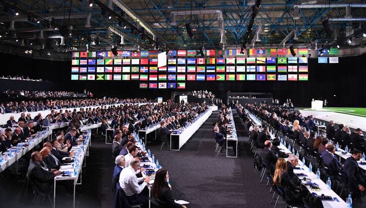 Football Men Season 2017 18 One day before the start of the World Cup in Russia 68 FIFA Congress in the Moscow Expocenter Overview 13 06 2018 Copyright: xMatthiasxKochx