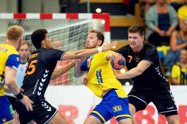 180613 Swedens Albin Lagergren during the World Championships qualifier match in Sweden between Sweden and the Netherlands on June 13, 2018 in Kristianstad  Copyright: MATHILDAxAHLBERG BB180613MA021
