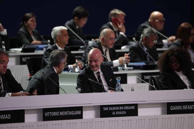 WM 2018, FIFA Kongress in Moskau, WM-Vergabe 2026 June 13, 2018 - EUM20180613DEP05.JPG.MOSCÃö, Rusia., SoccerFutbol-Mundial.- Aspectos del 68 congreso de la FIFA, este 13 de junio de 2018 en el Expocentro de Moscu, en donde se anuncia que la sede del Mundial 2026 sera en Estados Unidos, Mexico y Canada. Foto: Agencia EL UNIVERSALLuis CortesMAR. Latin News: June 13, 2018  - ZUMAu78_ 20180613_zaf_u78_509 Copyright: xElxUniversalx