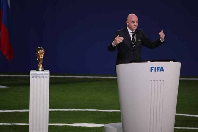 WM 2018, FIFA Kongress in Moskau, WM-Vergabe 2026 June 13, 2018 - EUM20180613DEP12.JPG.MOSCÃö, Rusia., SoccerFutbol-Mundial 2026.-Gianni Infantino, presidente de la FIFA, durante su participacion en el 68 Congreso de la FIFA, este 13 de junio de 2018, en el Expocentro de Moscu, en donde se da a conocer que la sede del Mundial 2026 sera en Estados Unidos, Mexico y Canada. Foto: Agencia EL UNIVERSALLuis CortesMAR. Latin News: June 13, 2018 - ZUMAu78_ 20180613_zaf_u78_517 Copyright: xElxUniversalx