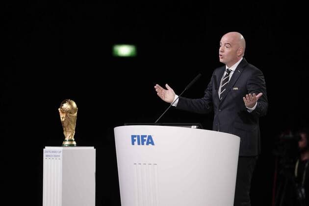 WM 2018, FIFA Kongress in Moskau, WM-Vergabe 2026 June 13, 2018 - EUM20180613DEP11.JPG.MOSCÃö, Rusia., SoccerFutbol-Mundial 2026.-Gianni Infantino, presidente de la FIFA, durante su participacion en el 68 Congreso de la FIFA, este 13 de junio de 2018, en el Expocentro de Moscu, en donde se da a conocer que la sede del Mundial 2026 sera en Estados Unidos, Mexico y Canada. Foto: Agencia EL UNIVERSALLuis CortesMAR. Latin News: June 13, 2018 - ZUMAu78_ 20180613_zaf_u78_518 Copyright: xElxUniversalx