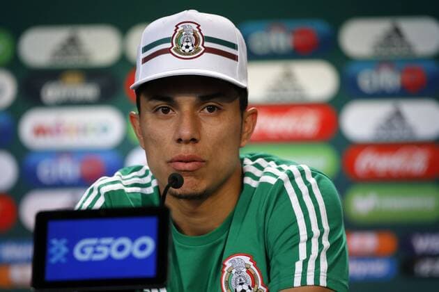 WM 2018, Pressekonferenz Nationalteam Mexiko Futbol, conferencia de prensa de la seleccion mexicana Copa Mundial de Rusia 2018 El jugador de Mexico Carlos Salcedo habla con los medios de comunicacion durante una conferencia de prensa en el complejo deportivo del club Dynamo en Moscu, Rusia. 14 06 2018 Andres Pina Photosport Football, Mexico press conference PK Pressekonferenz World Cup Russia 2018 Mexico s player Carlos Salcedo speaks to the medias during a press conference at the Dynamo center in Moscow, Russia. 14 06 2018 Andres Pina Photosport Conferencia de prensa de Mexico, mundial de Rusia 2018 