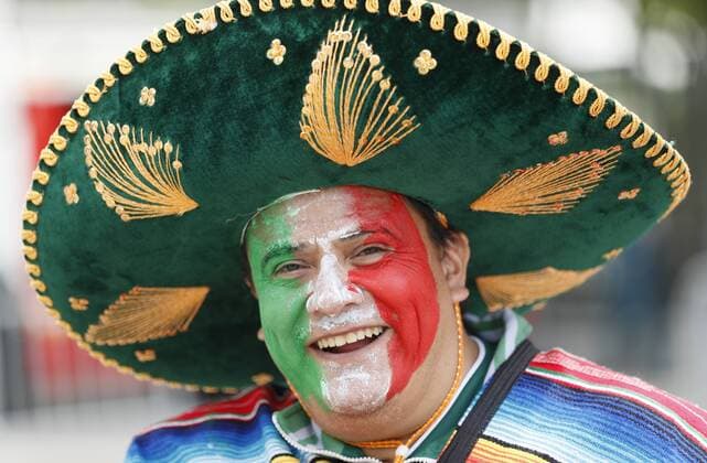 WM 2018, Fans A Mexican fan ahead of the FIFA World Cup WM Weltmeisterschaft Fussball 2018 Group A match at the Luzhniki Stadium, Moscow. Picture date 14th June 2018. Picture credit should read: David Klein Sportimage EDITORIAL USE ONLY. No use with unauthorised audio, video, data, fixture lists, club league logos or live services. Online in-match use limited to 120 images, no video emulation. No use in betting, games or single club league player publications.