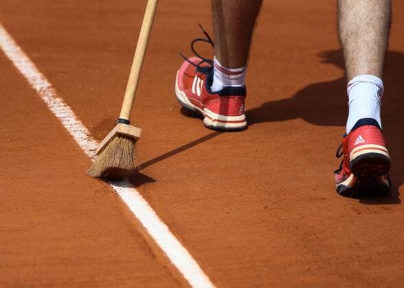 French open line is swept with broom swept close up detail Copyright: xJuergenxHasenkopfx