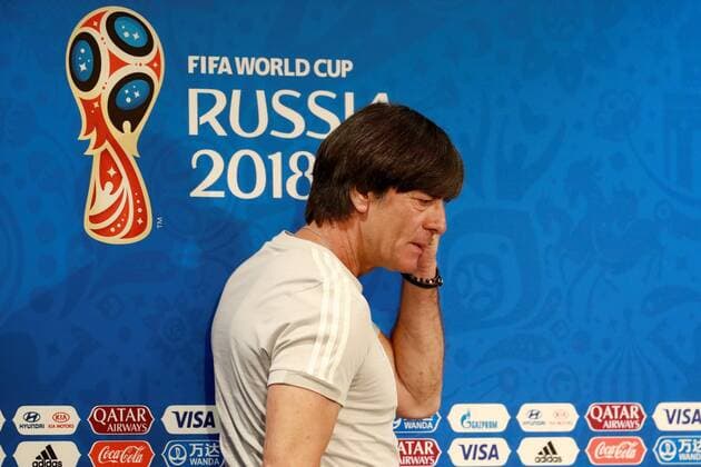 German head coach Joachim Loew during a press conference PK Pressekonferenz in Moscow, 16 June 2018. Germany will face Mexico in their first preliminary round Group F match at the FIFA World Cup WM Weltmeisterschaft Fussball 2018. GERMANY VS MEXICO !ACHTUNG: NUR REDAKTIONELLE NUTZUNG!  Copyright: xJoséxMéndezx MOS01 20180616-636647527123458324