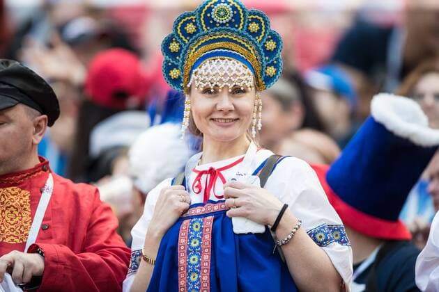 WM 2018, Fans Russian fan in costume during the 2018 FIFA World Cup WM Weltmeisterschaft Fussball Russia Group C match between France and Australia at the Kazan Arena, Kazan, Russia on 16 June 2018. Copyright: xPeterxDovganx 20200020