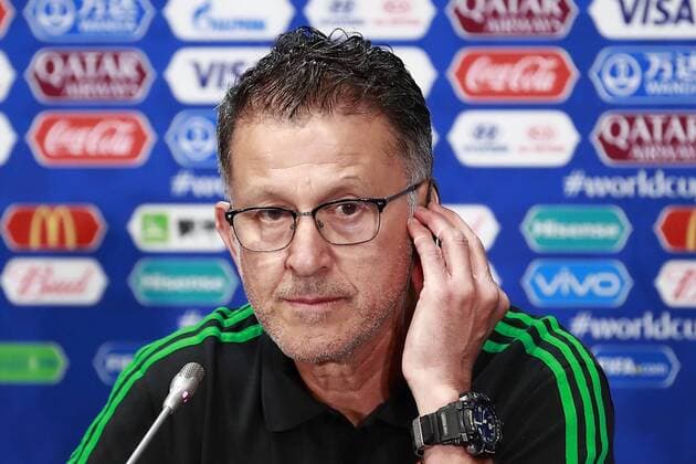 Mexico s nationa soccer team coach, Colombian Juan Carlos Osorio, delivers a press conference PK Pressekonferenz at the Luzhniki stadium in Moscow, Russia, 16 June 2018. Mexico will face Germany tormorrow during the FIFA World Cup WM Weltmeisterschaft Fussball Russia 2018. Mexico s national soccer team press conference in Moscow !ACHTUNG: NUR REDAKTIONELLE NUTZUNG!  Copyright: xJosexMendezx MOS05 20180616-636647802226250705