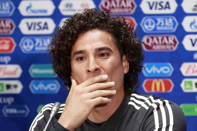 Mexico s nationa soccer team goalkeeper Guillermo Ochoa delivers a press conference PK Pressekonferenz at the Luzhniki stadium in Moscow, Russia, 16 June 2018. Mexico will face Germany tormorrow during the FIFA World Cup WM Weltmeisterschaft Fussball Russia 2018. Mexico s national soccer team press conference in Moscow !ACHTUNG: NUR REDAKTIONELLE NUTZUNG!  Copyright: xJosexMendezx MOS10 20180616-636647804283607225