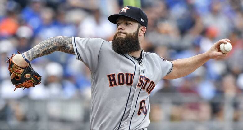 Bilder des Tages - SPORT June 16, 2018 - Kansas City, MO, USA - Houston Astros starting pitcher Dallas Keuchel throws in the first inning against the Kansas City Royals at Kauffman Stadium in Kansas City, Mo., on Saturday, June 16, 2018. The Astros won, 10-2. Houston at Kansas City - ZUMAm67_ 20180616_zaf_m67_003 Copyright: xJohnxSleezerx