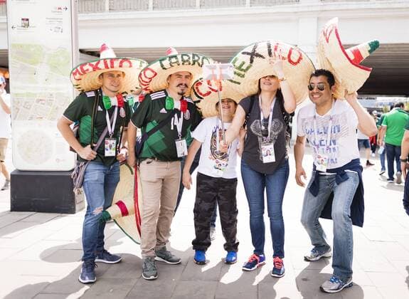 Moscow 17 06 2018 Mexican fans land and people