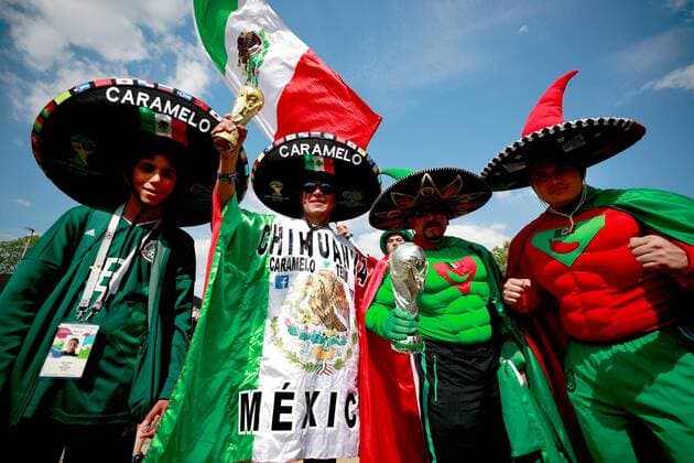Mexico fans arrive to Luzhniki Stadium before the start of the FIFA World Cup WM Weltmeisterschaft Fussball 2018 Group F soccer match between Germany and Mexico, in Moscow, Russia, 17 June 2018. GERMANY VS. MEXICO !ACHTUNG: NUR REDAKTIONELLE NUTZUNG!  Copyright: xJosexMendezx FWC09-9 20180617-636648478881674785